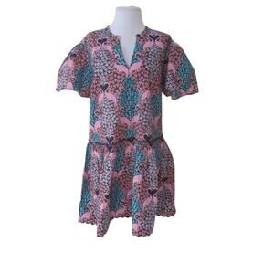 Women’s L Simple Southern Flamingo Pineapple Print Dress NWT Resort Preppy